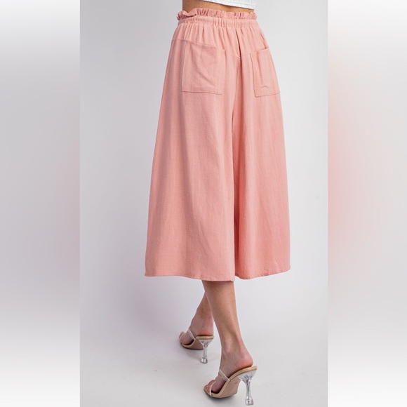 24 BOHO LINEN CROPPED PAPAERBAG PANTS - Picture 4 of 4